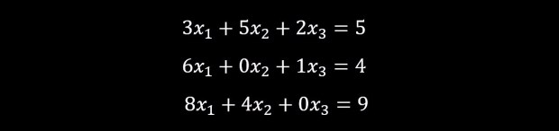 aligned list of simple equations